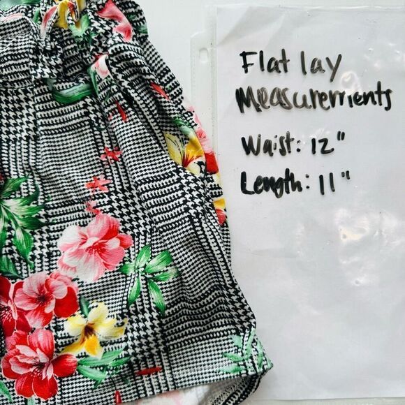 LA Gypsy Multicolor Plaid Floral Shorts Women’s Medium - Picture 6 of 6